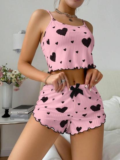 Printed Cami Shorts Set – Comfortable and Stylish Loungewear-Secret Slim Wear