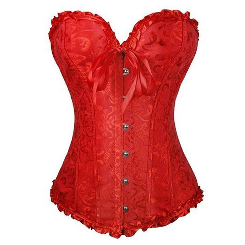 Lace-Up Embroidered Corset – Sculpt and Shape Your Waistline-Secret Slim Wear