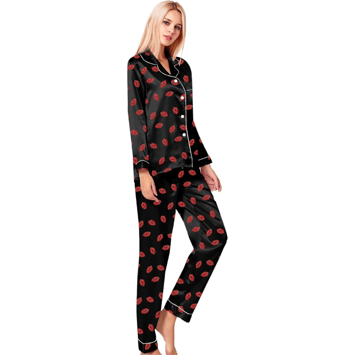Satin Long Sleeve Pajamas – Comfort and Luxury in One Set-Secret Slim Wear