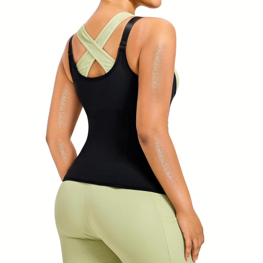 Sauna Sweat Vest with Zipper Neoprene Slimming Workout Shaper-Secret Slim Wear