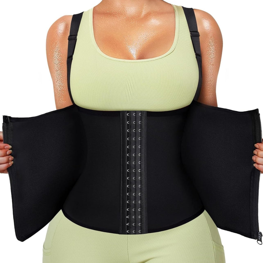 Sauna Sweat Vest with Zipper Neoprene Slimming Workout Shaper-Secret Slim Wear