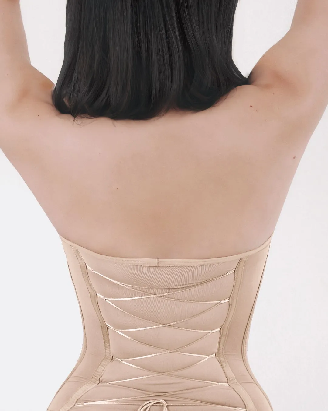 Back Lace-up Bodysuit Thong Seamless Shapewear