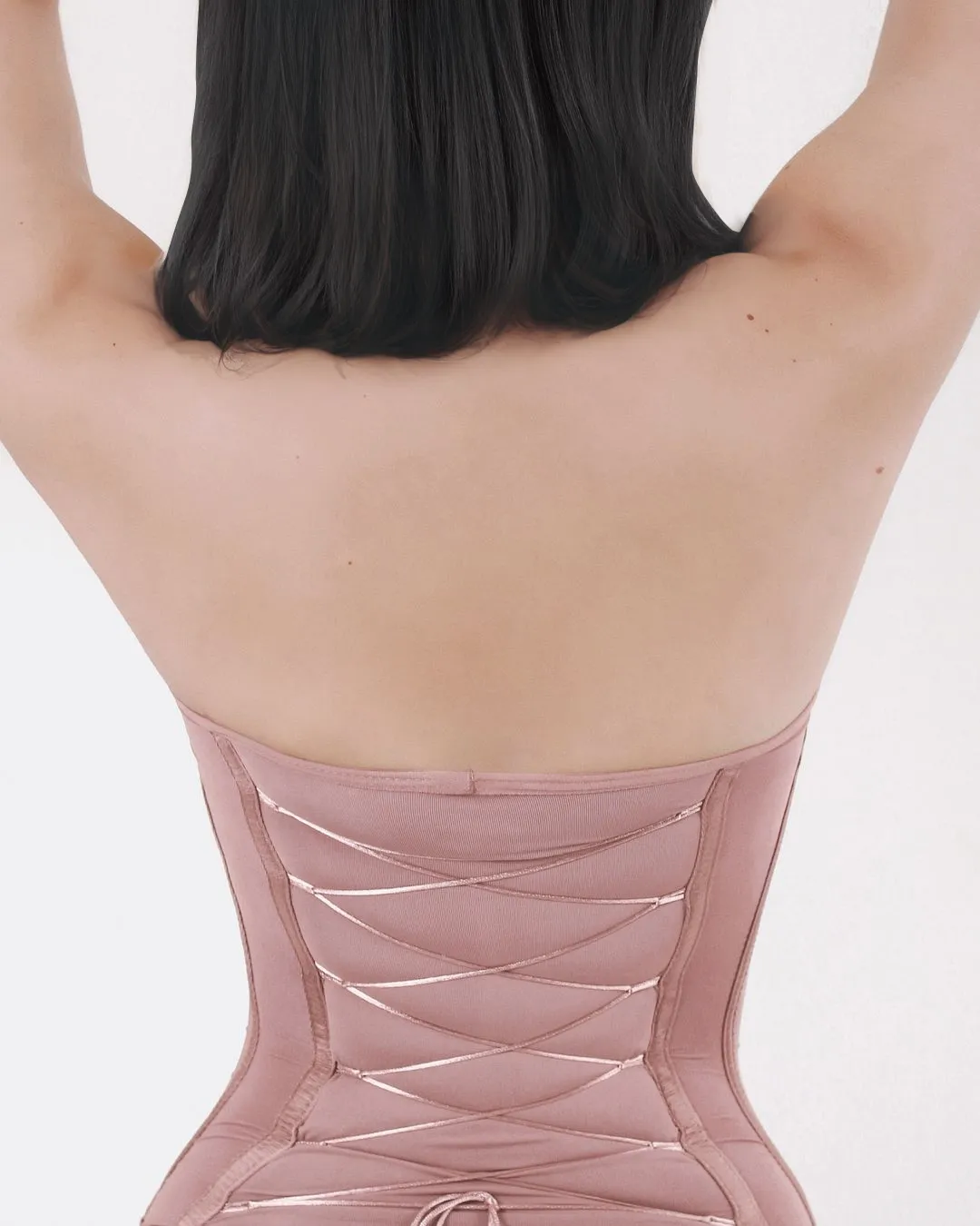 Back Lace-up Bodysuit Thong Seamless Shapewear