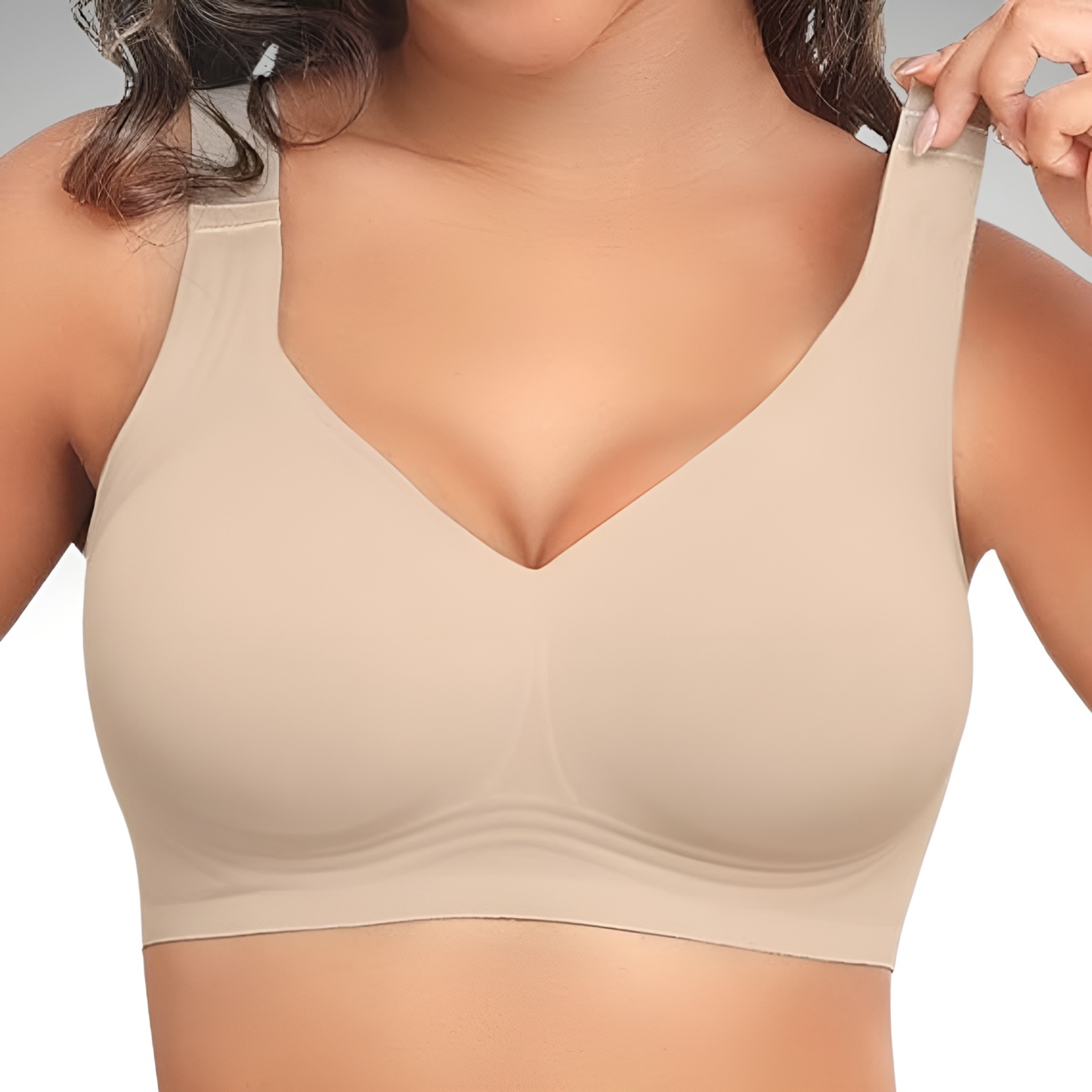 Seamless Wireless Support Bra - Adjustable Strap Full Coverage