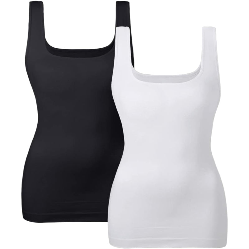 2 Pack Tummy Control Tank Top with Slimming Design-Secret Slim Wear