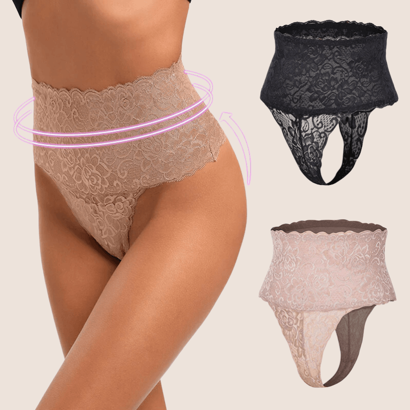 High Rise Floral Lace Underwear For Women-Secret Slim Wear