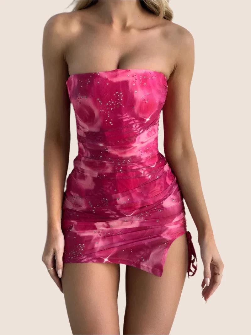 Strapless Ruched Corset Dress – Sculpted Fit for Every Occasion-Secret Slim Wear