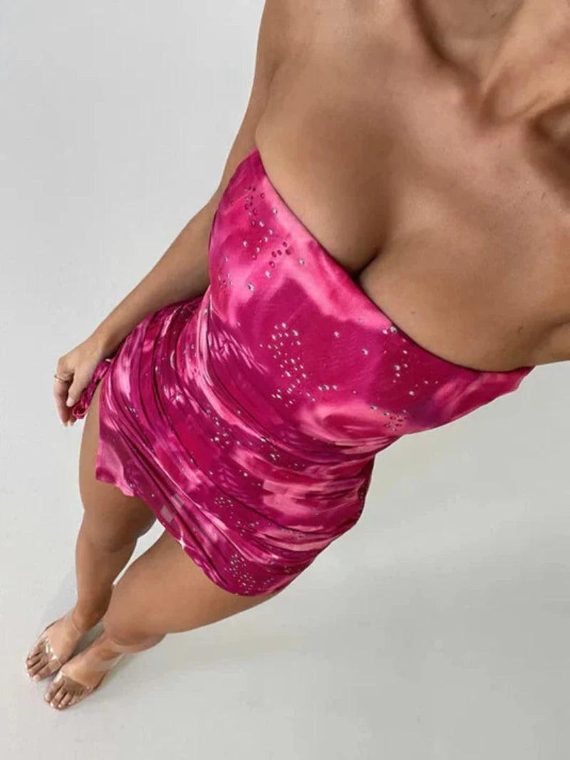 Strapless Ruched Corset Dress – Sculpted Fit for Every Occasion-Secret Slim Wear