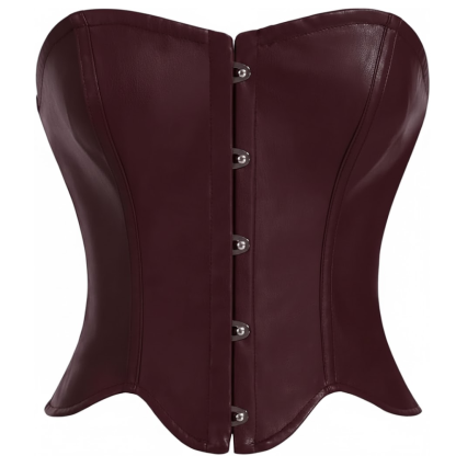 Leather Strapless Corset Top For Women