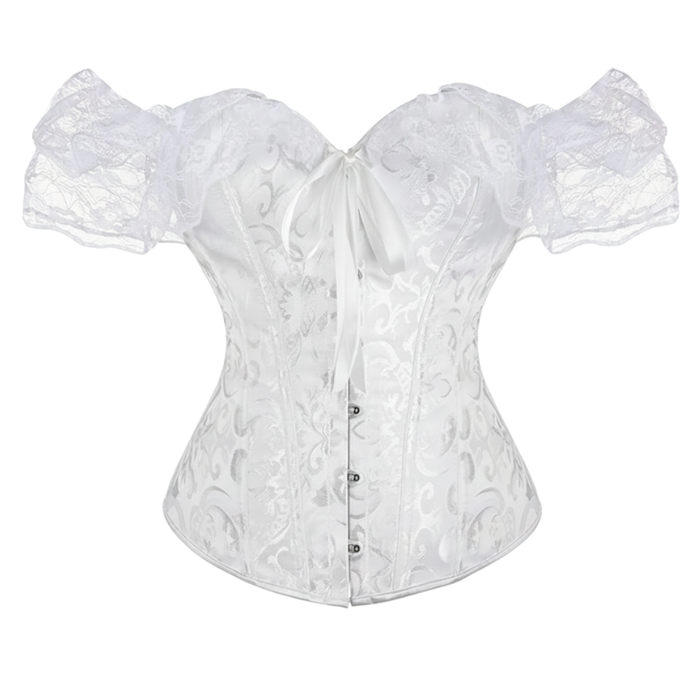 Floral Lace Off Shoulder Overbust Corset for Women