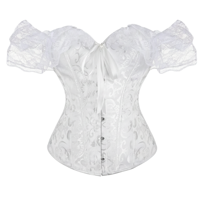 Floral Lace Off Shoulder Overbust Corset for Women