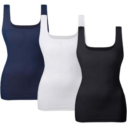 3 Pack Tummy Control Tank Top for Seamless Shaping and Support-Secret Slim Wear