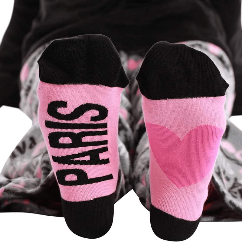Printed Pajama Set Socks – Soft Fleece Pajama Set for Comfort-Secret Slim Wear