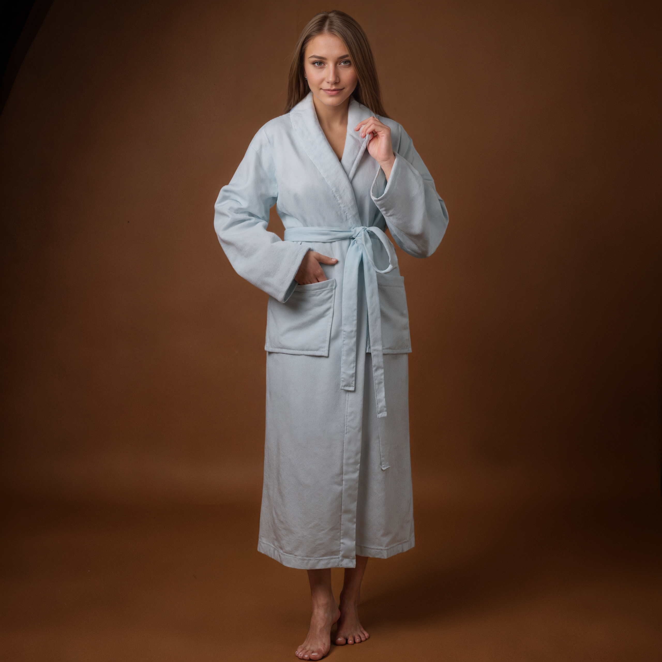Solid Plush Wrap Robe Lounge Style