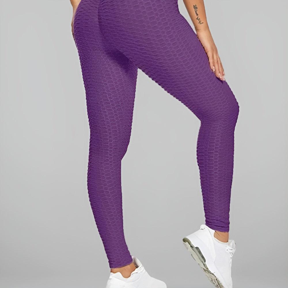 Textured High Rise Leggings – Stretch Comfort with a Stylish Finish-Secret Slim Wear