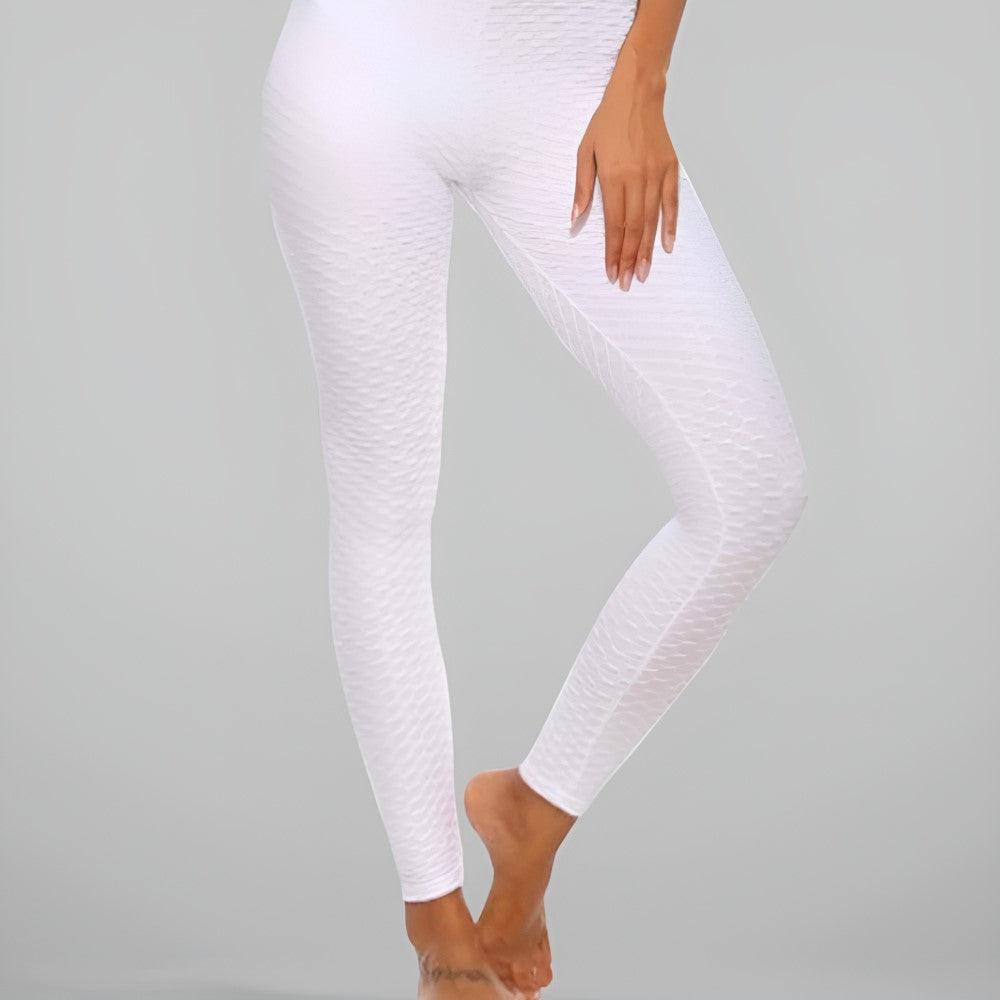 Textured High Rise Leggings – Stretch Comfort with a Stylish Finish-Secret Slim Wear