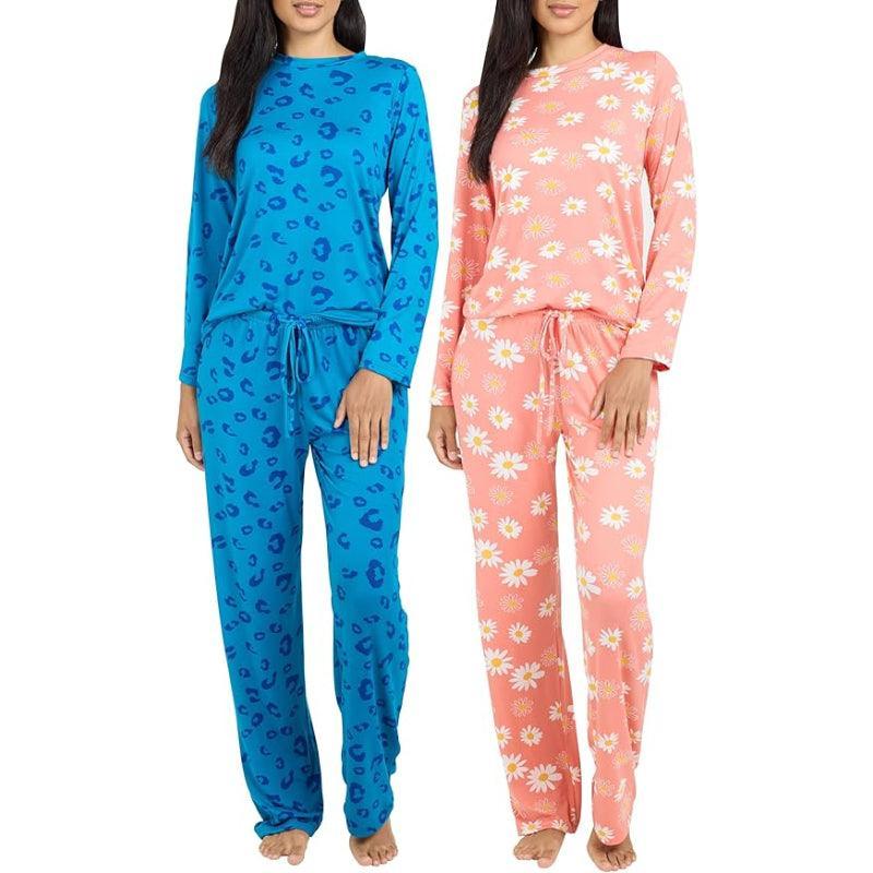 2 Pack Pajama And Long Sleeve Matching Tshirt Set - Secret Slim Wear