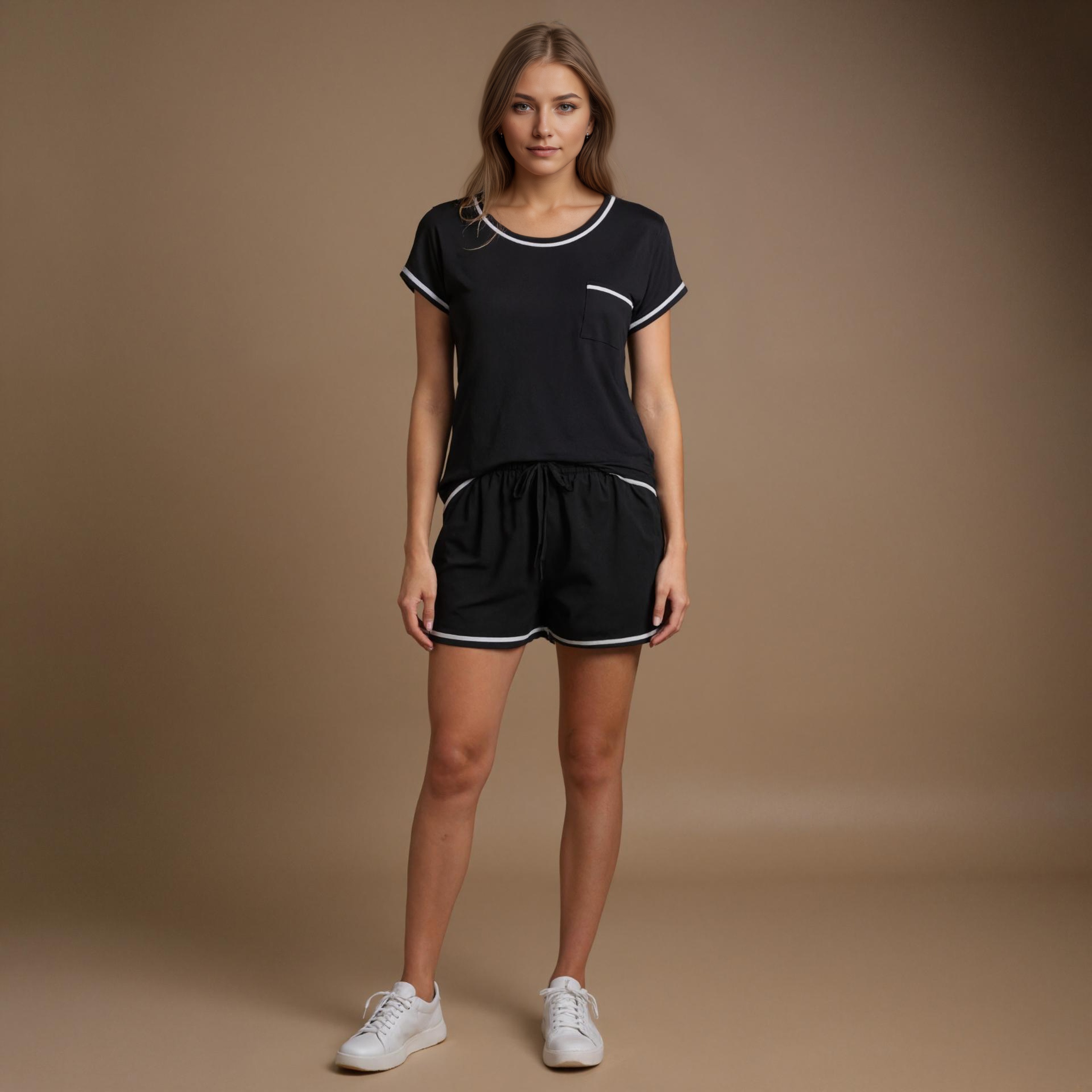Two Pack Lounge Top And Shorts