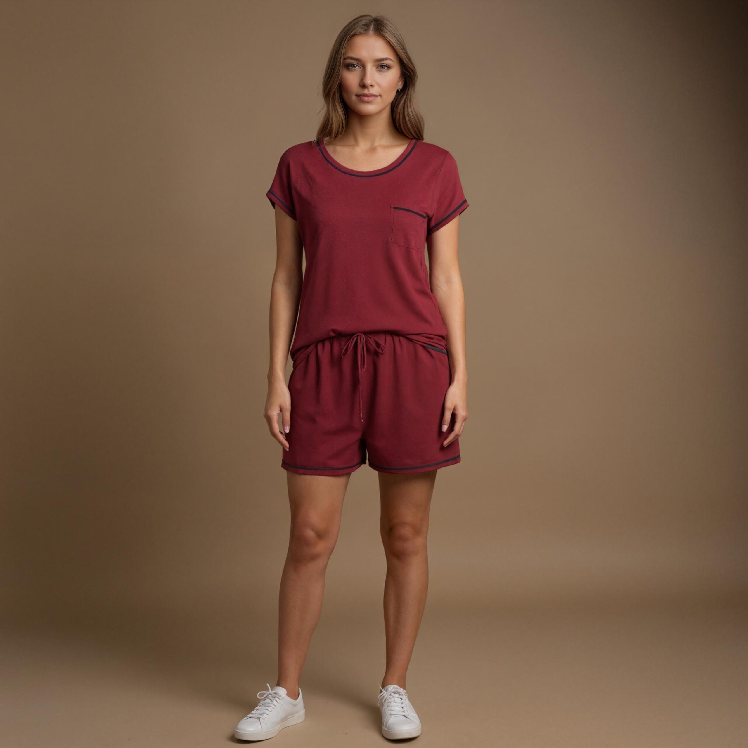 Two Pack Lounge Top And Shorts