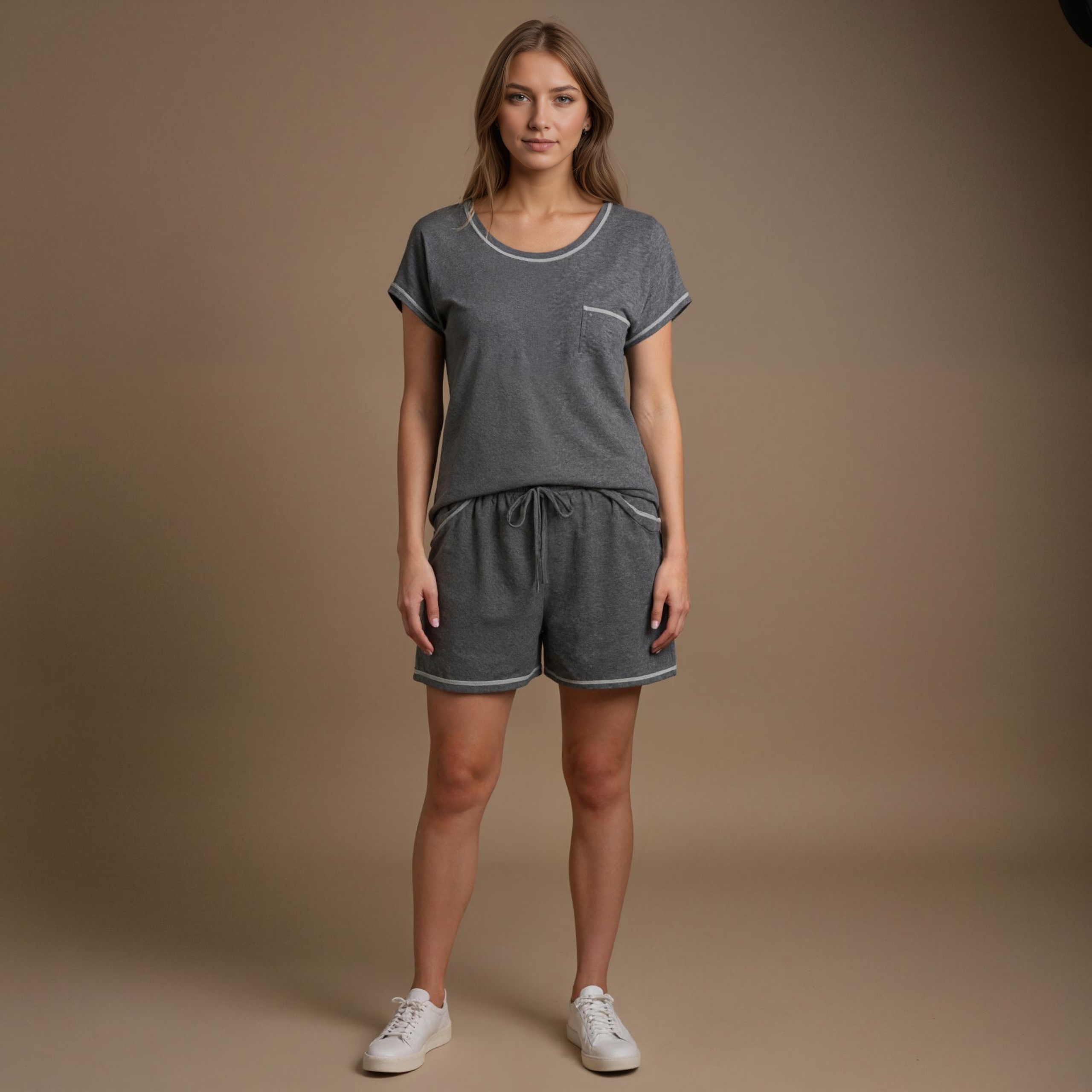 Two Pack Lounge Top And Shorts