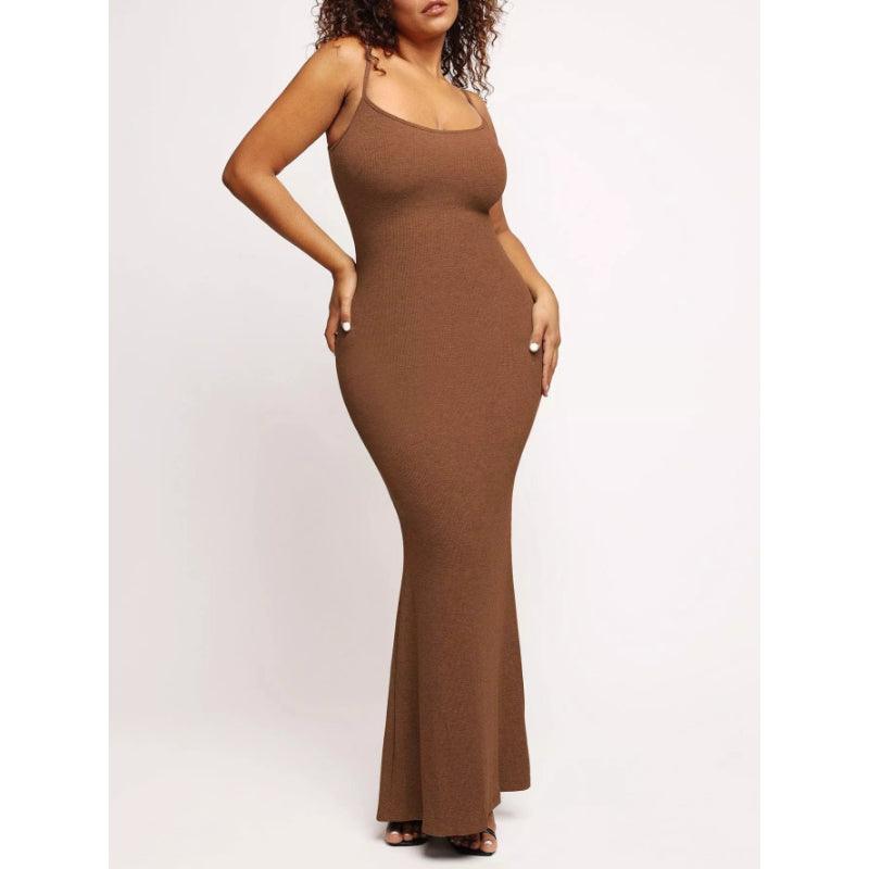 Stylish Built-In Shapewear Modal Soft Lounge Dress - It's Comfortable-Secret Slim Wear