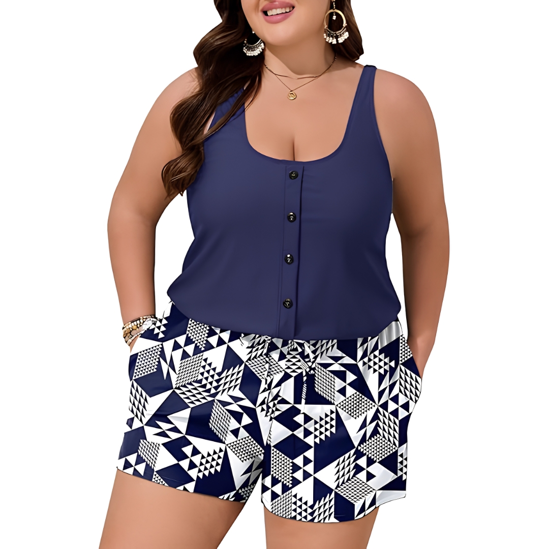 Plus Size One Piece Swimsuit With Pockets For Women