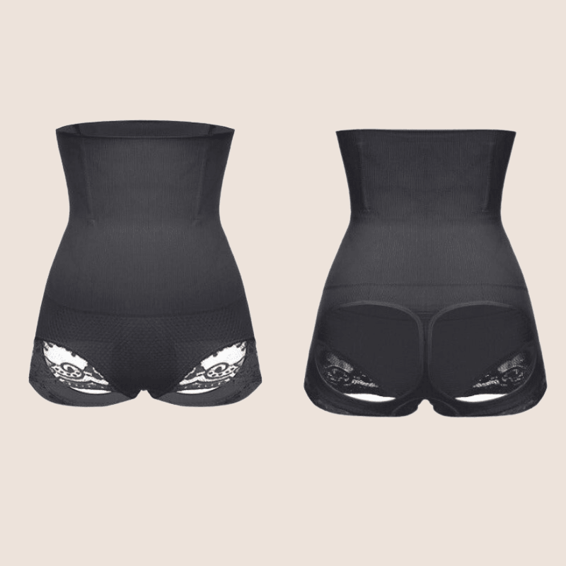 Women Lace Trim Hollow Cut Shapewear-Secret Slim Wear