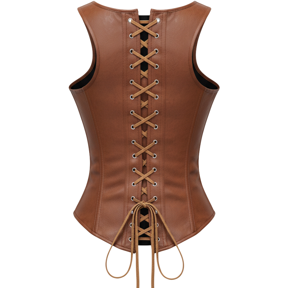 Women Faux Leather Steampunk Victorian Fashion Corset
