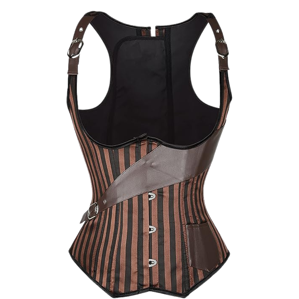 Women Faux Leather Steampunk Victorian Fashion Corset