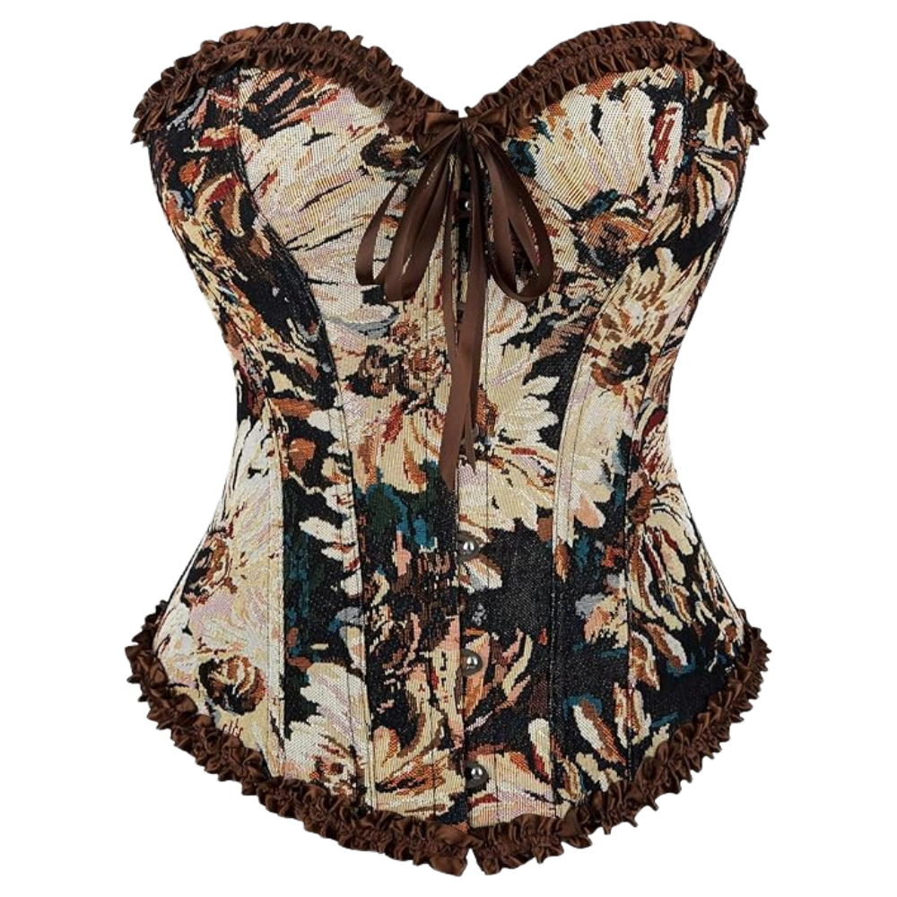 Floral Lace Up Lingerie Bodyshaper Corset