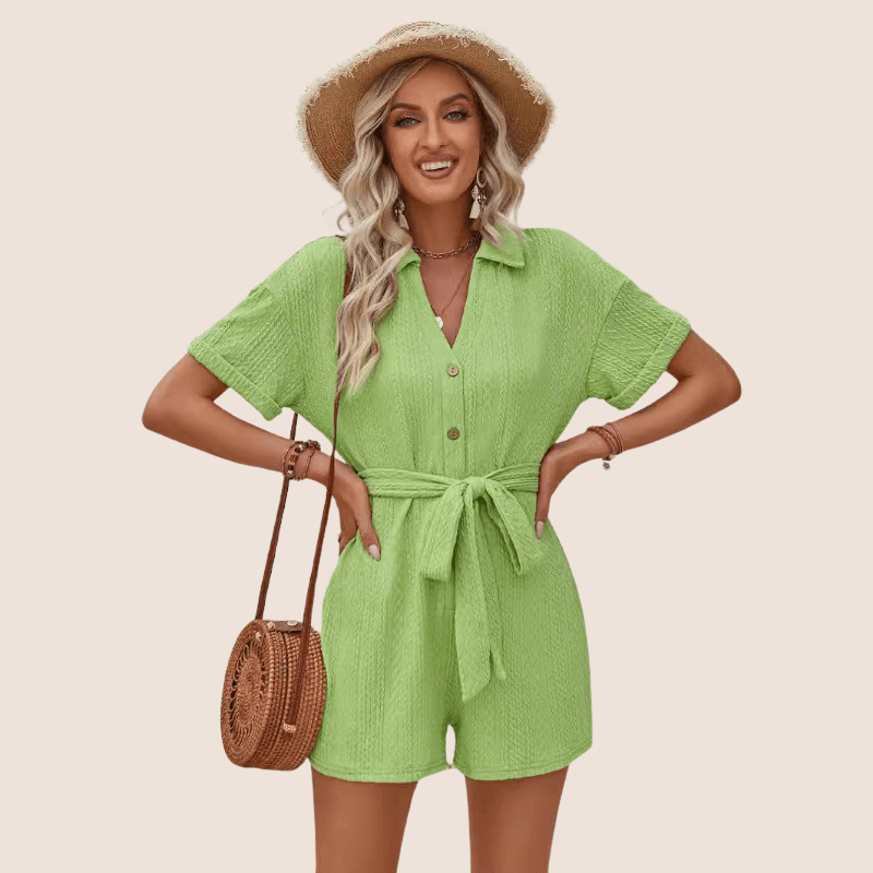 Comfy Short Sleeve Jumpsuit – Stylish Perfect for Casual Days-Secret Slim Wear