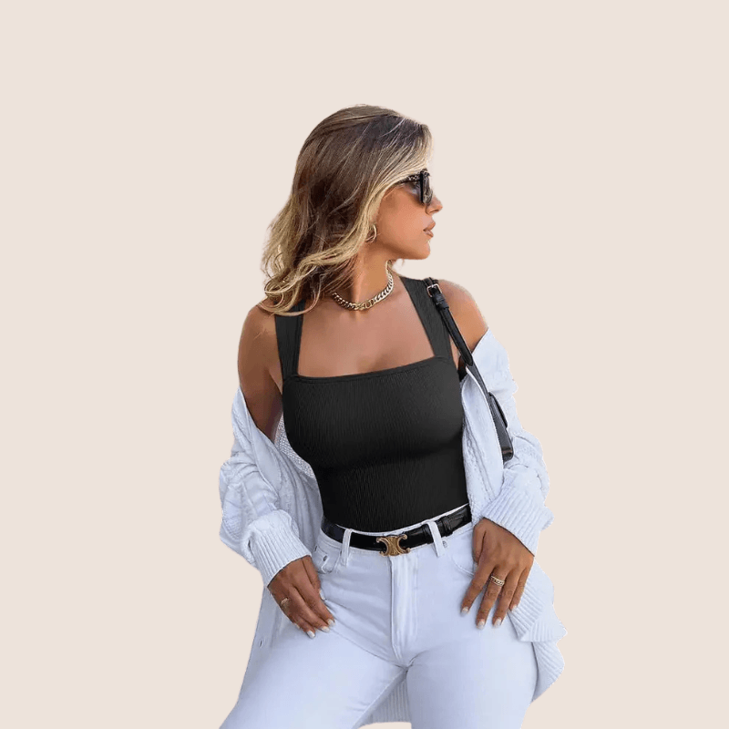 Solid Sleeveless Shapewear Top – Seamless Sculpting Fit-Secret Slim Wear