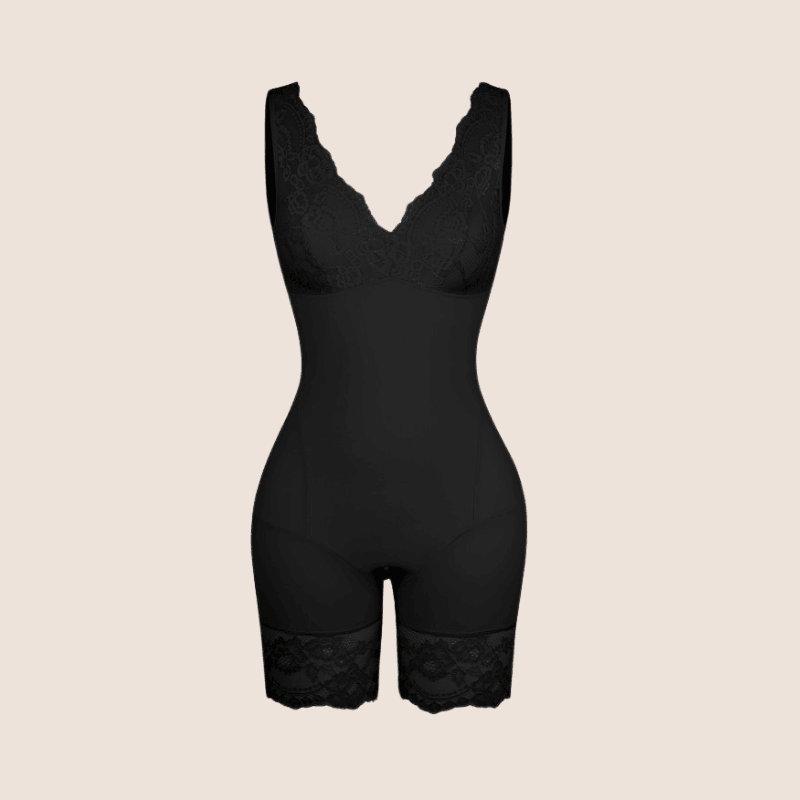 V-Neck Wide Strap Bodysuit - Seamless and Sculpting Shapewear-Secret Slim Wear