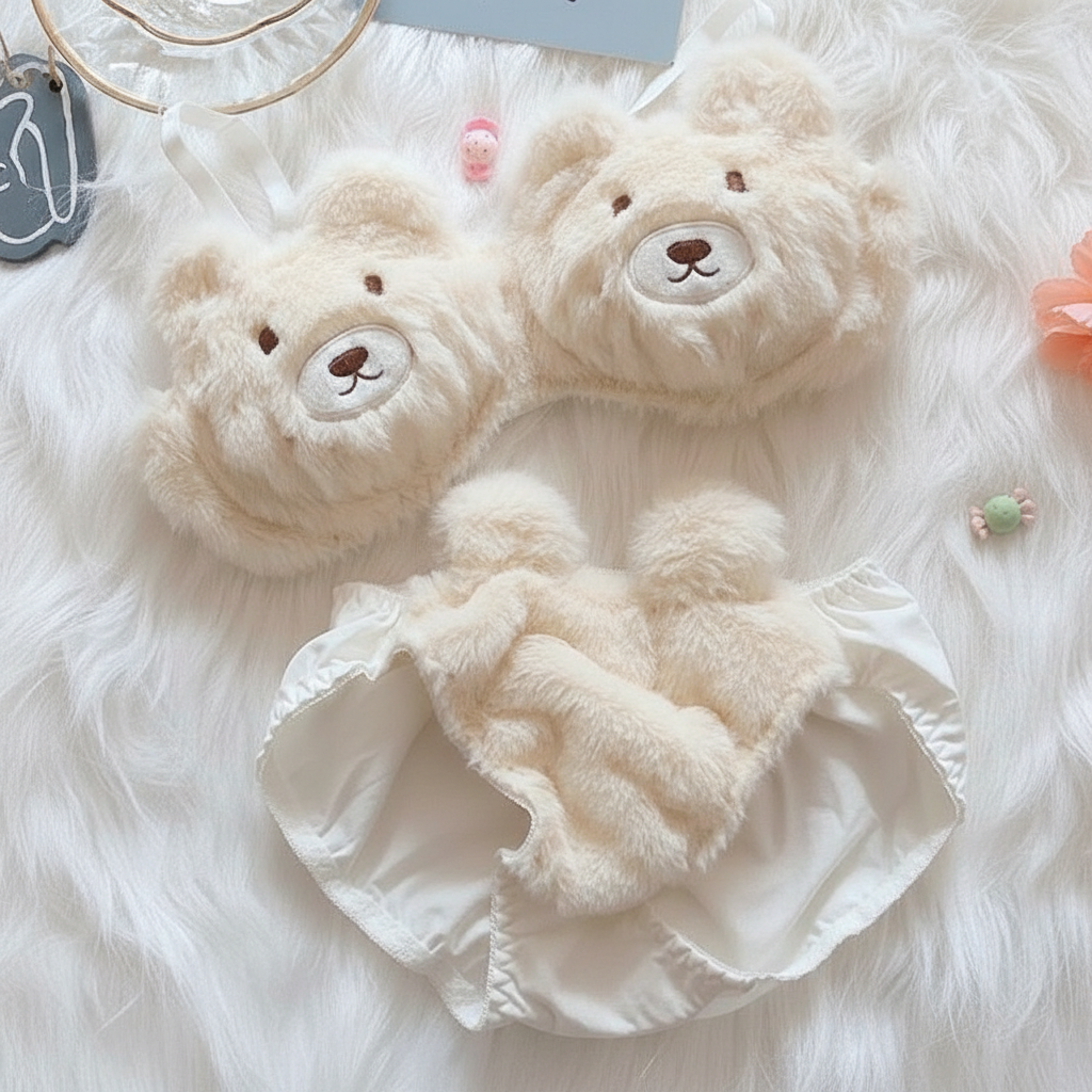 Teddy Bear Printed Bra And Panty Set