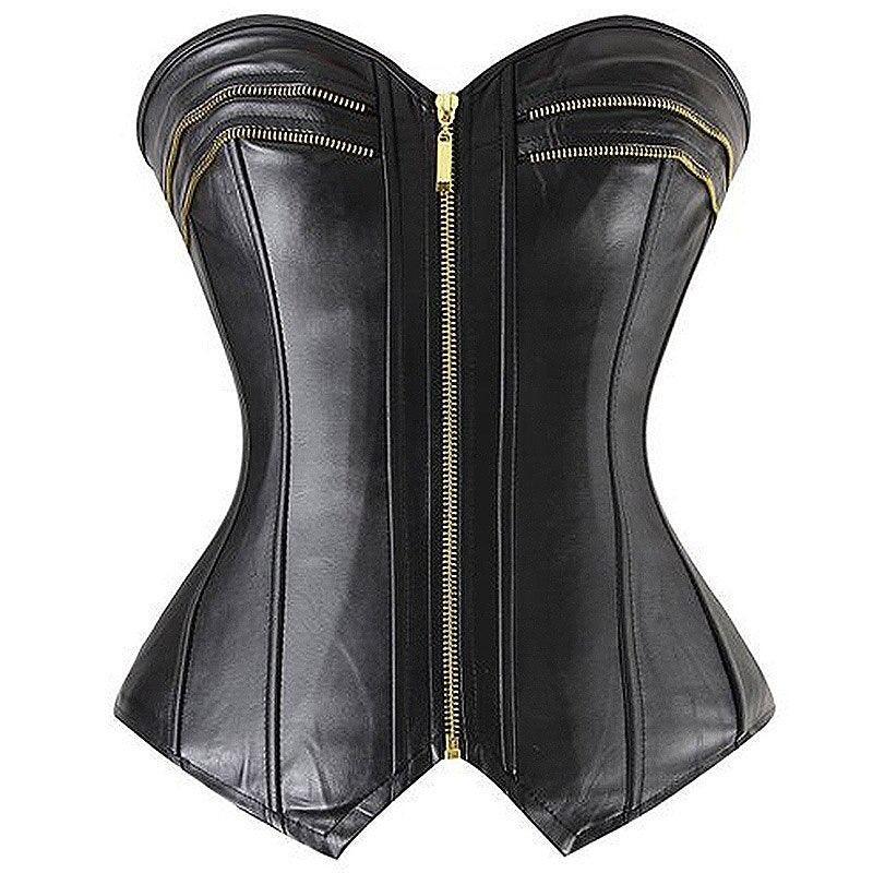 Steel Boned Zip Up Corset – Waist Control and Body Shaping-Secret Slim Wear