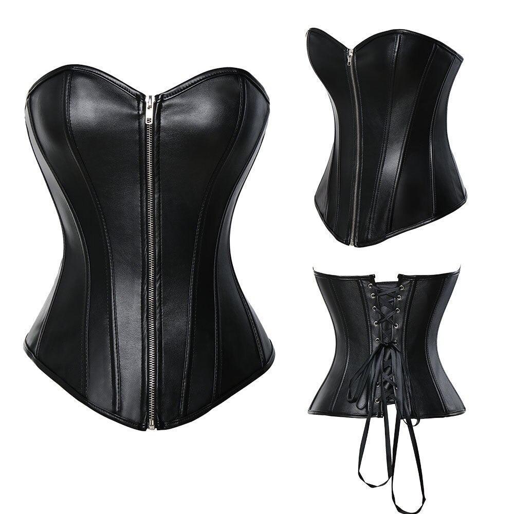 Steel Boned Zip Up Corset – Waist Control and Body Shaping-Secret Slim Wear
