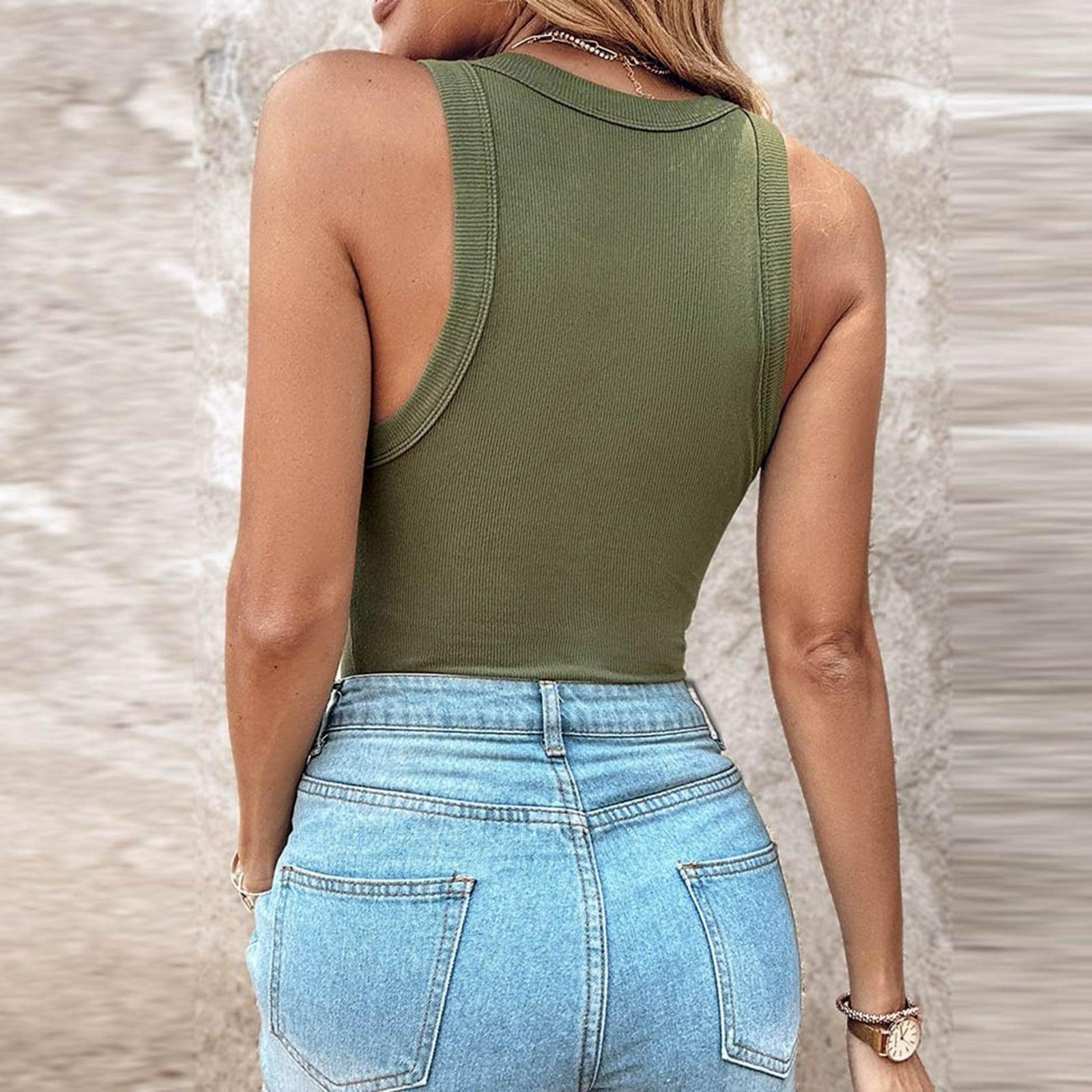 Ribbed Sleeveless Tank Bodysuit – Sleek Fit for Everyday Style-Secret Slim Wear