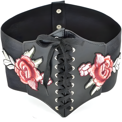 Vintage Embroidered Elastic Waist Cincher Belt For Women