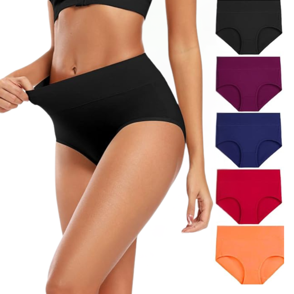 Pack Of 5 Comfy Cotton Stretch Underwear High Rise Full Brief