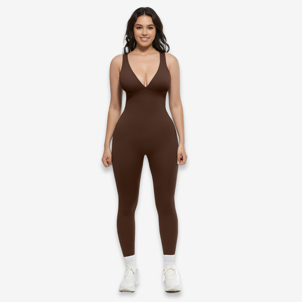 Deep V Sculpting Jumpsuit With Smoothing Support