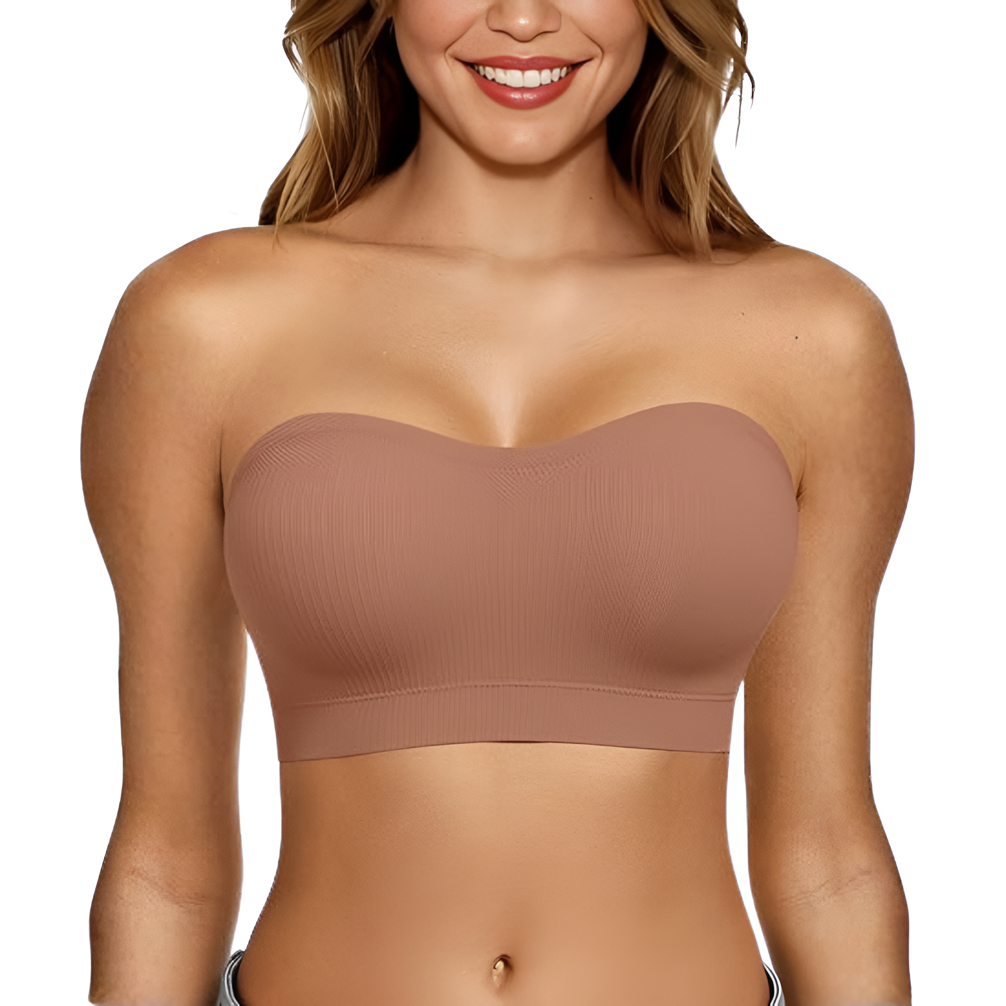 Strapless Non Slip Wireless Push Up Bandeau Bra For Women