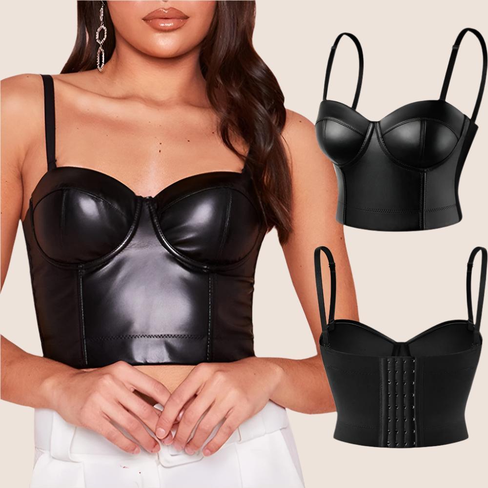 PU Leather Corset Top – Stylish and Comfortable Fit-Secret Slim Wear