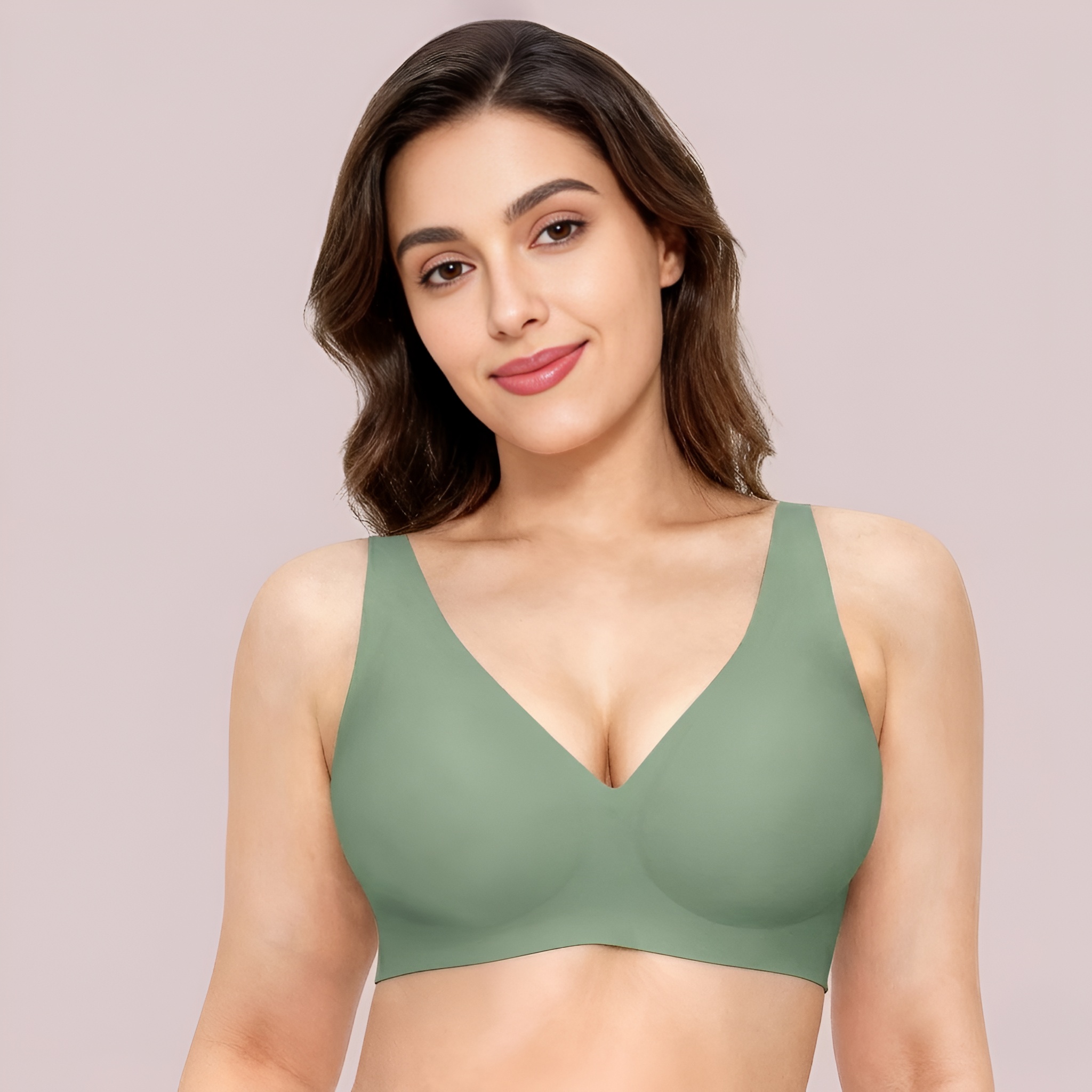Seamless Wireless Jelly Comfort Plunge Bra