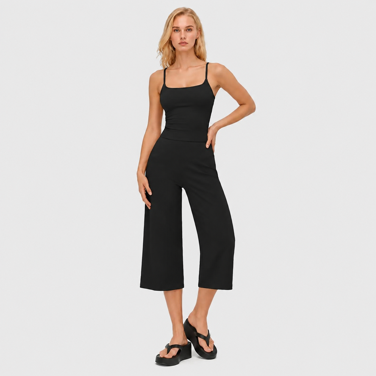 2 Piece Slim Fit Tank Top And Short Set For Women