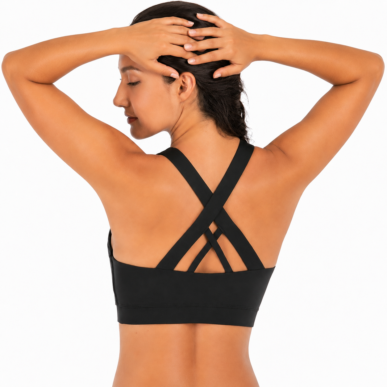 Fitted Crisscross Strappy Padded Sports Bras For Women