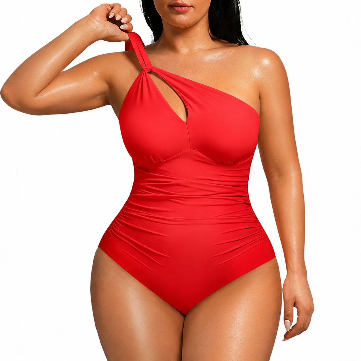 One Piece Swimsuit With Ruched Design For Women