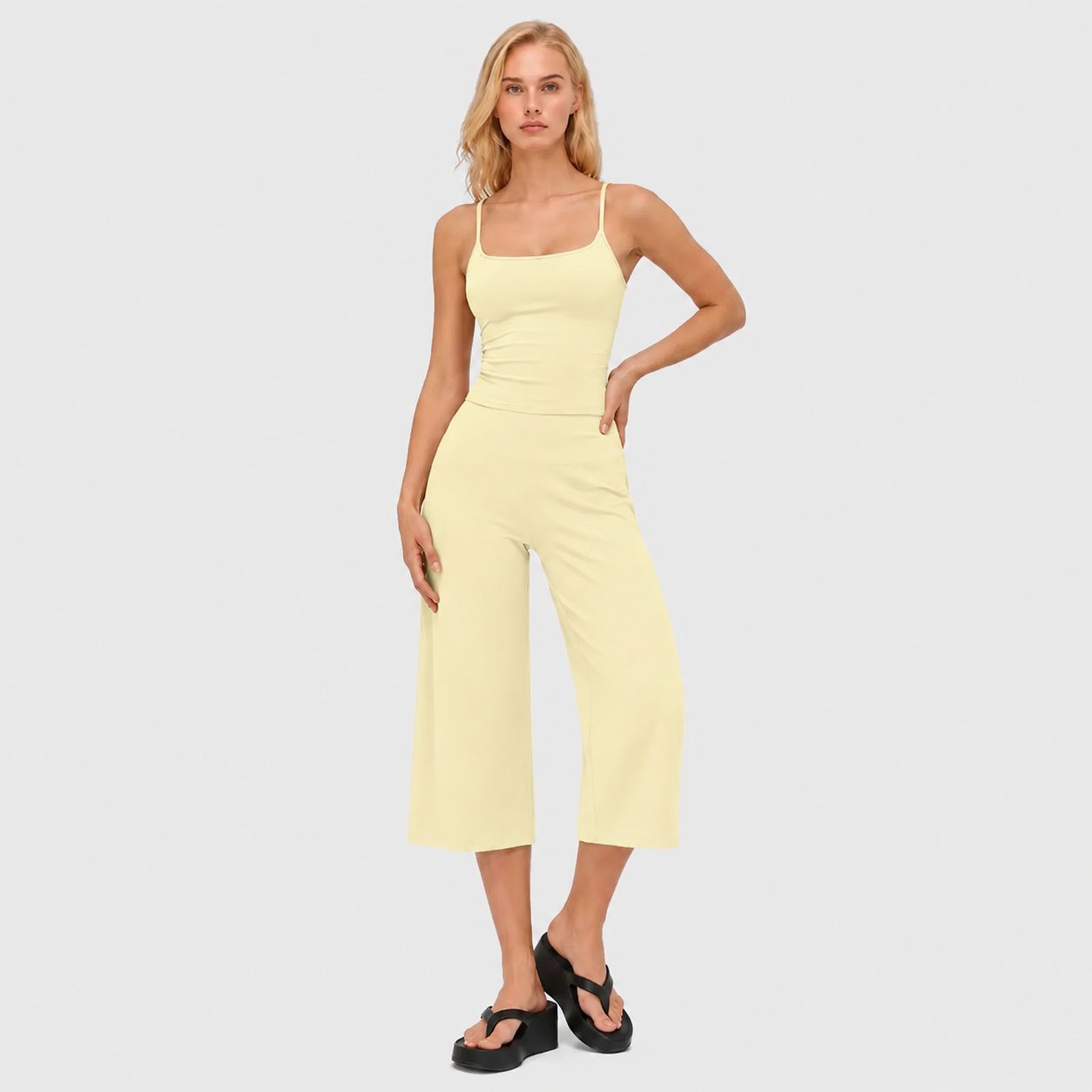 2 Piece Slim Fit Tank Top And Short Set For Women