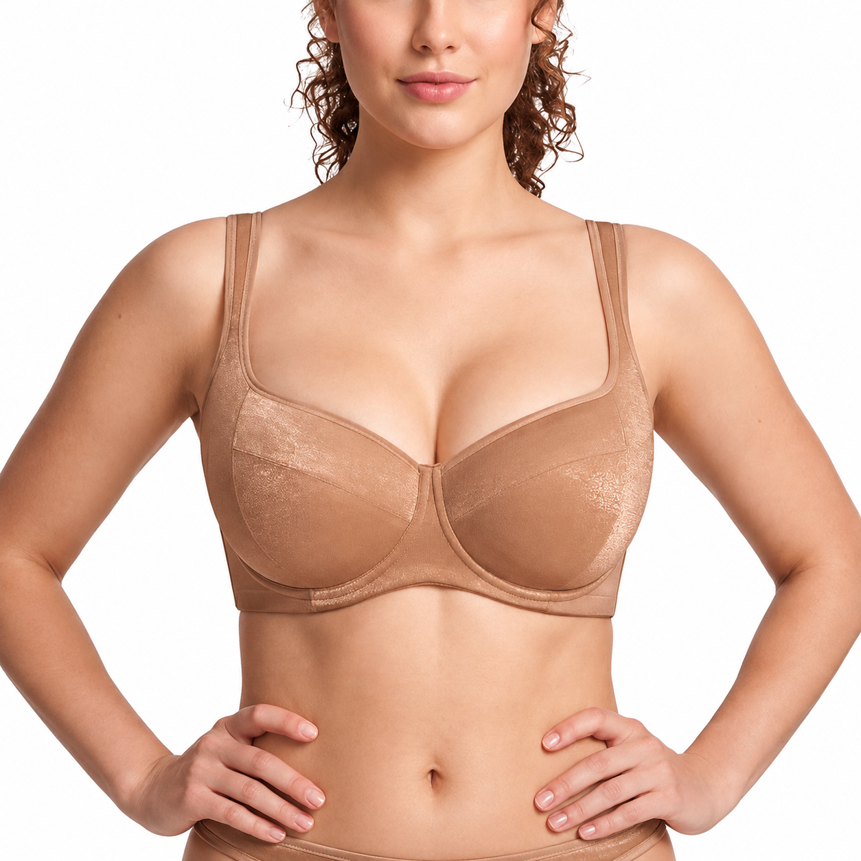 Plus Size Starry Shining Lightly Padded Underwire Bra For Women