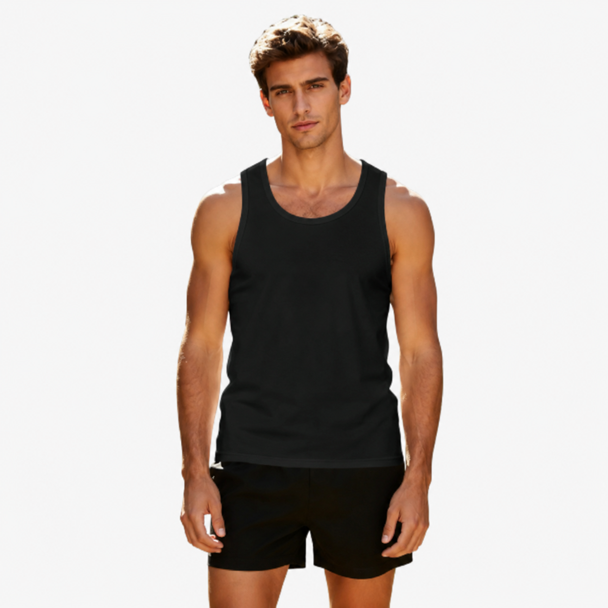 Pack Of 3 Plain Sleeveless And Stretchy Undershirts For Men
