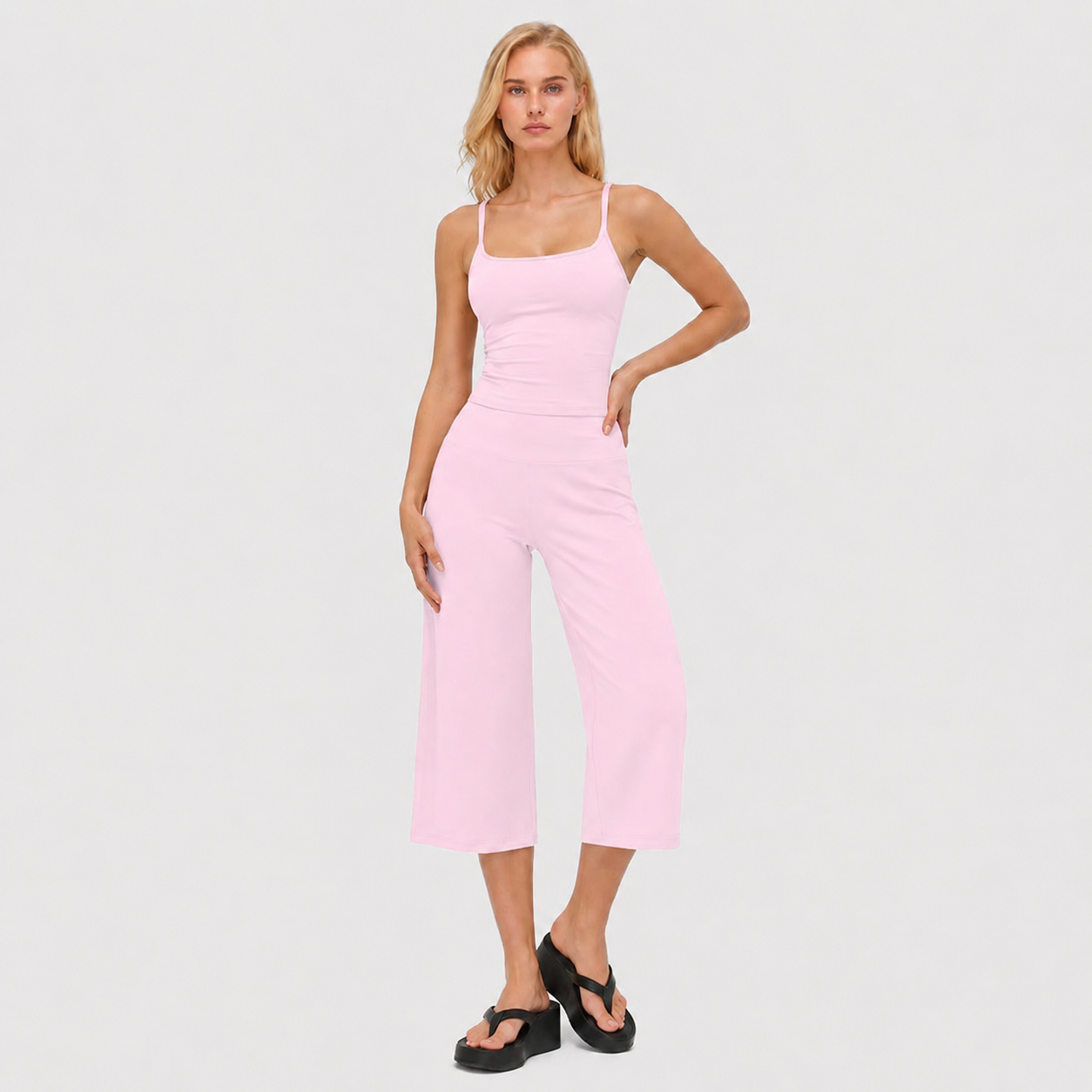 2 Piece Slim Fit Tank Top And Short Set For Women
